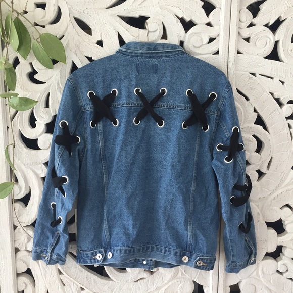 Jackets & Blazers - Denim Cross-cross Jacket